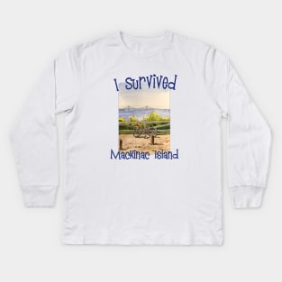 I Survived Mackinac Island, Michigan Kids Long Sleeve T-Shirt